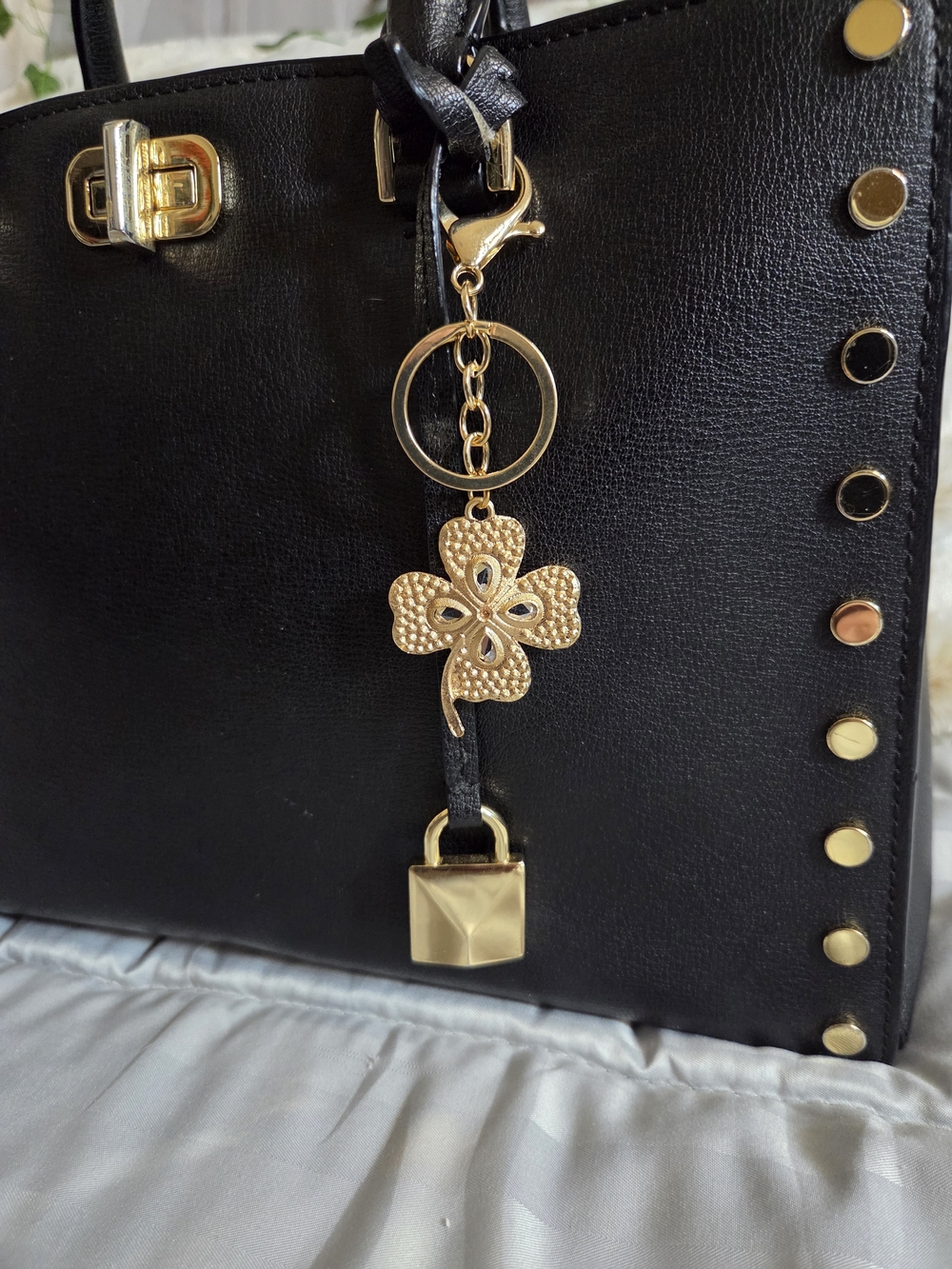 Michael Kors Sylvie Large Studded Leather Satchel - Picture 3 of 16